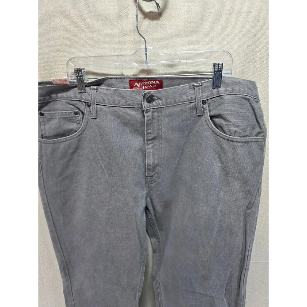 Arizona Jean Co Mens Gray Straight Leg Denim Pants 40x32 100% Cotton 523-4480N